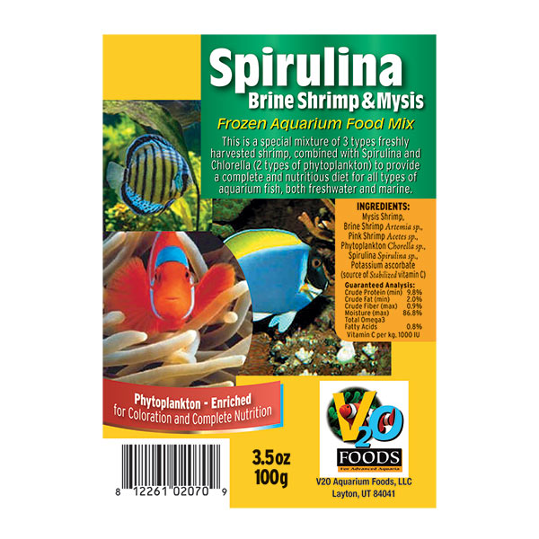 V2O Foods Spirulina Brine/Mysis Shrimp Frozen Food 